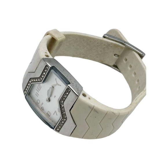 PUMA *Stainless Steel Quartz Watch w/ Cream Silicone Band - Picture 5 of 9